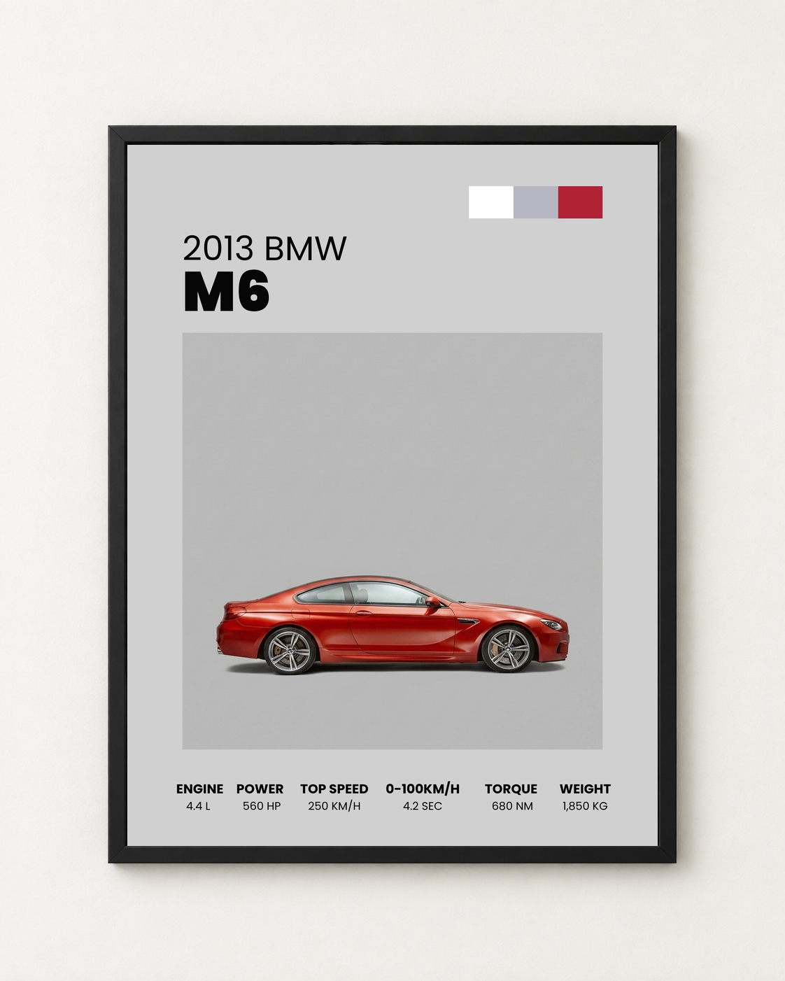 BMW M6 Coupé / Gran Coupé (2013) Özel Tasarım Otomobil Posteri