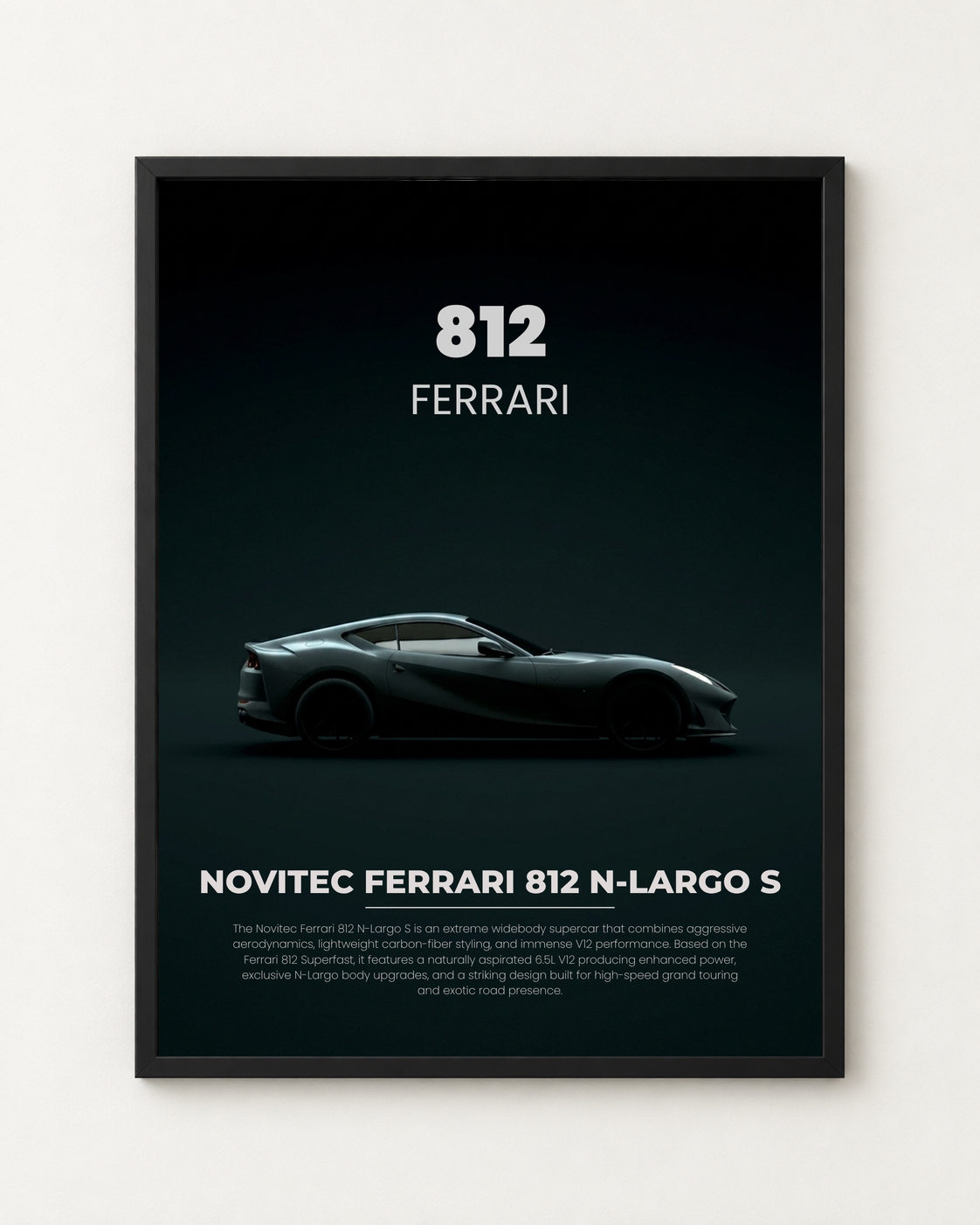 Ferrari 812 Superfast / GTS Özel Tasarım Otomobil Posteri
