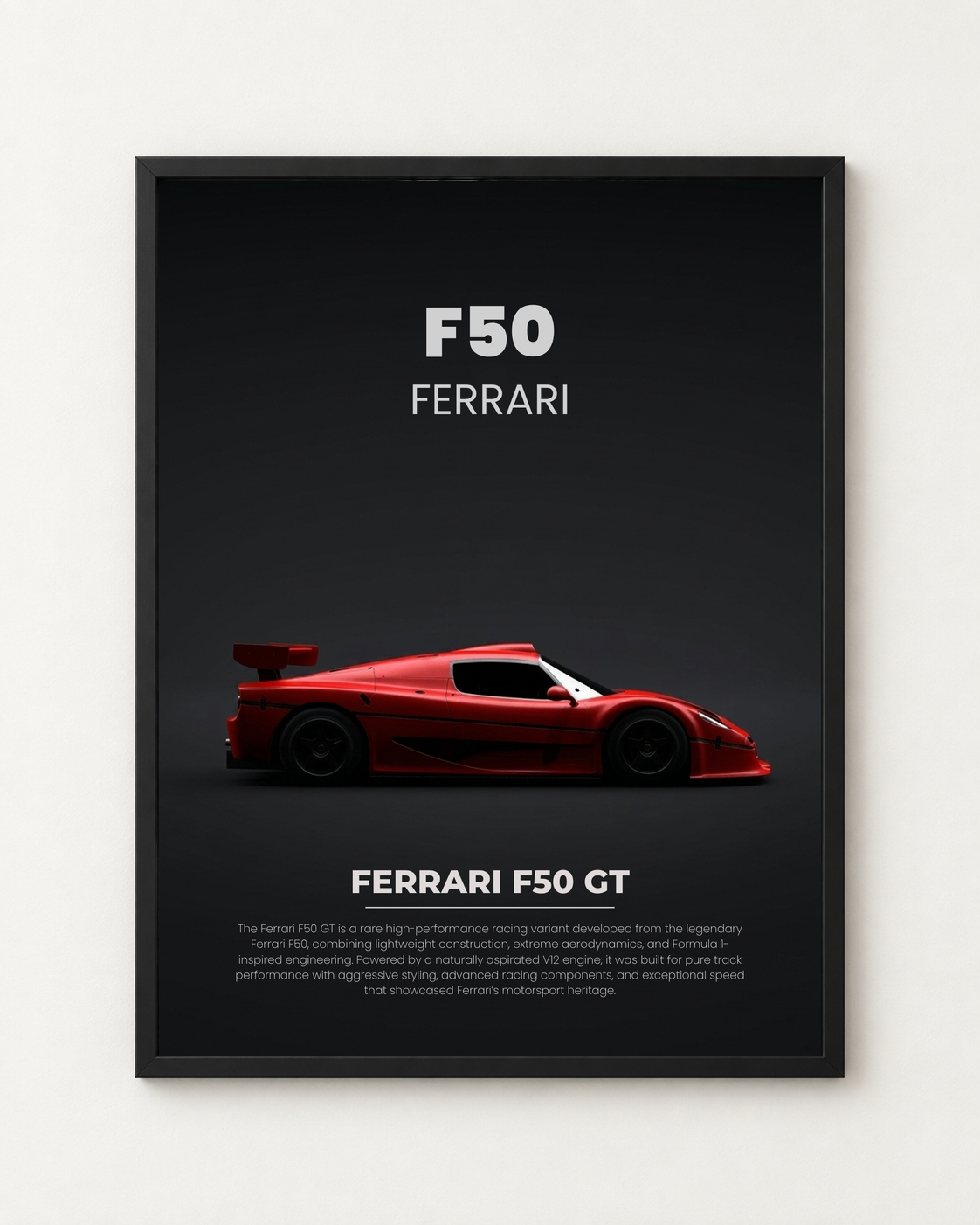 Ferrari F50 Özel Tasarım Otomobil Posteri