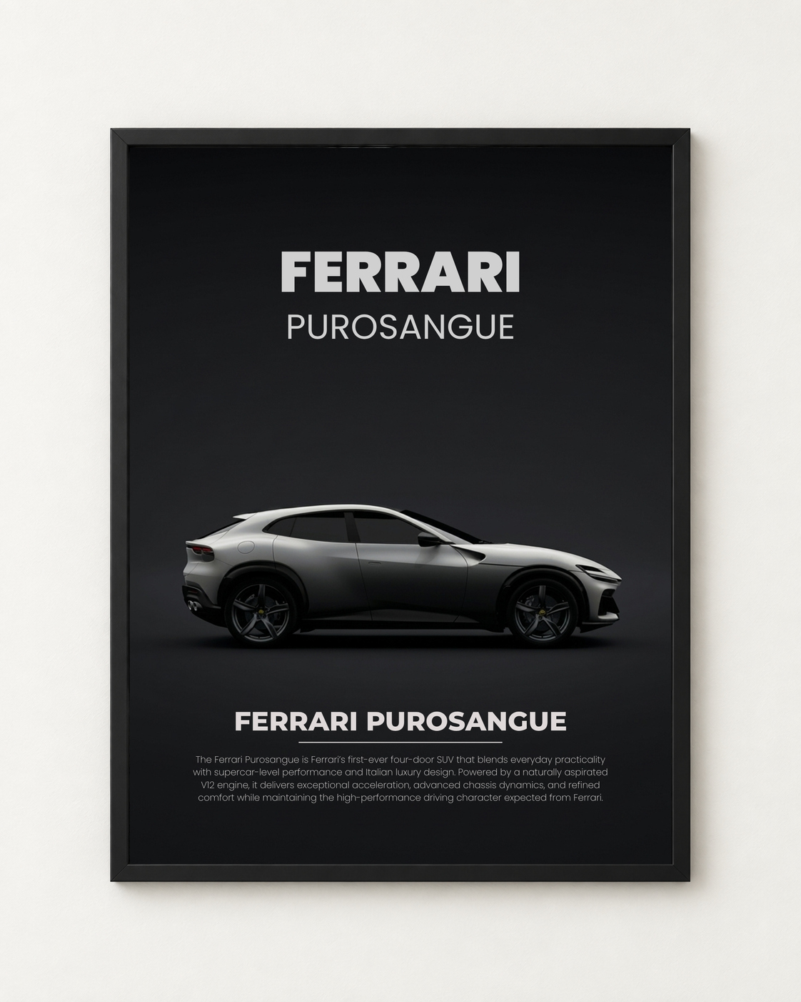 Ferrari Purosangue Özel Tasarım Otomobil Posteri