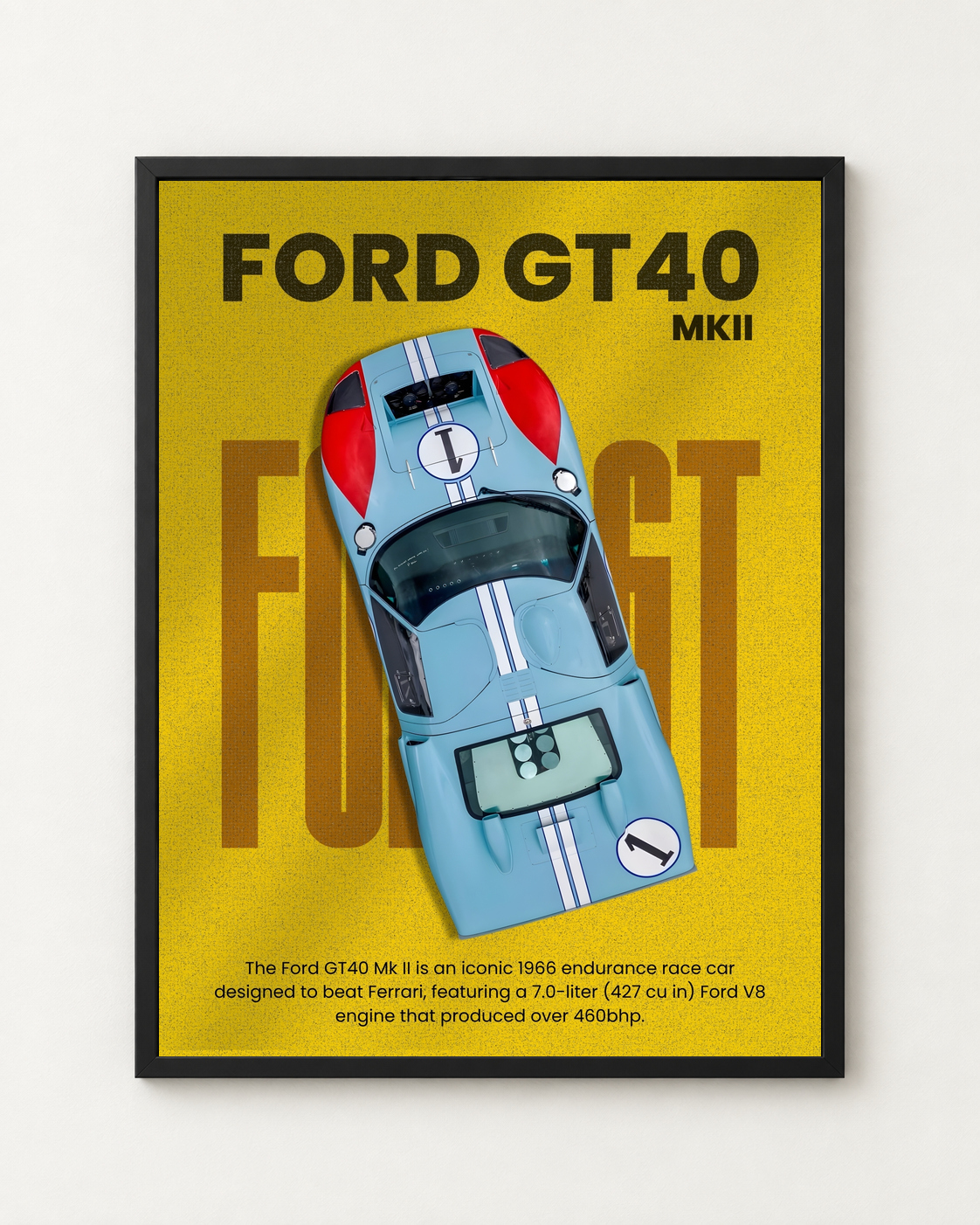 Ford GT40 Mk II Özel Tasarım Otomobil Posteri