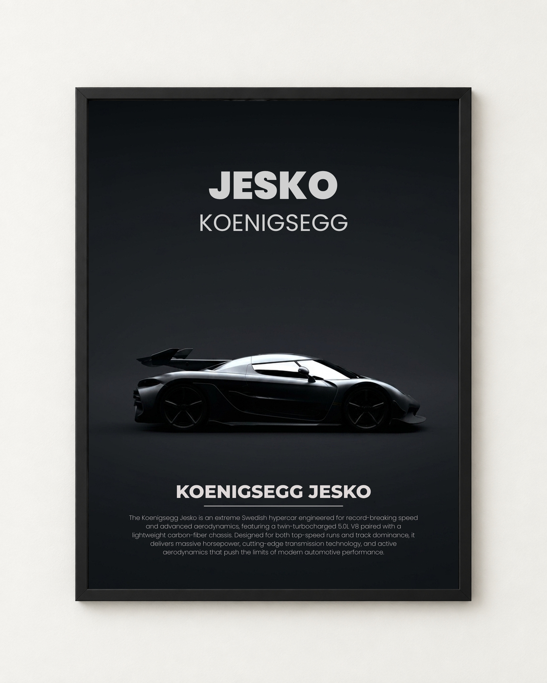 Koenigsegg Jesko Özel Tasarım Otomobil Posteri