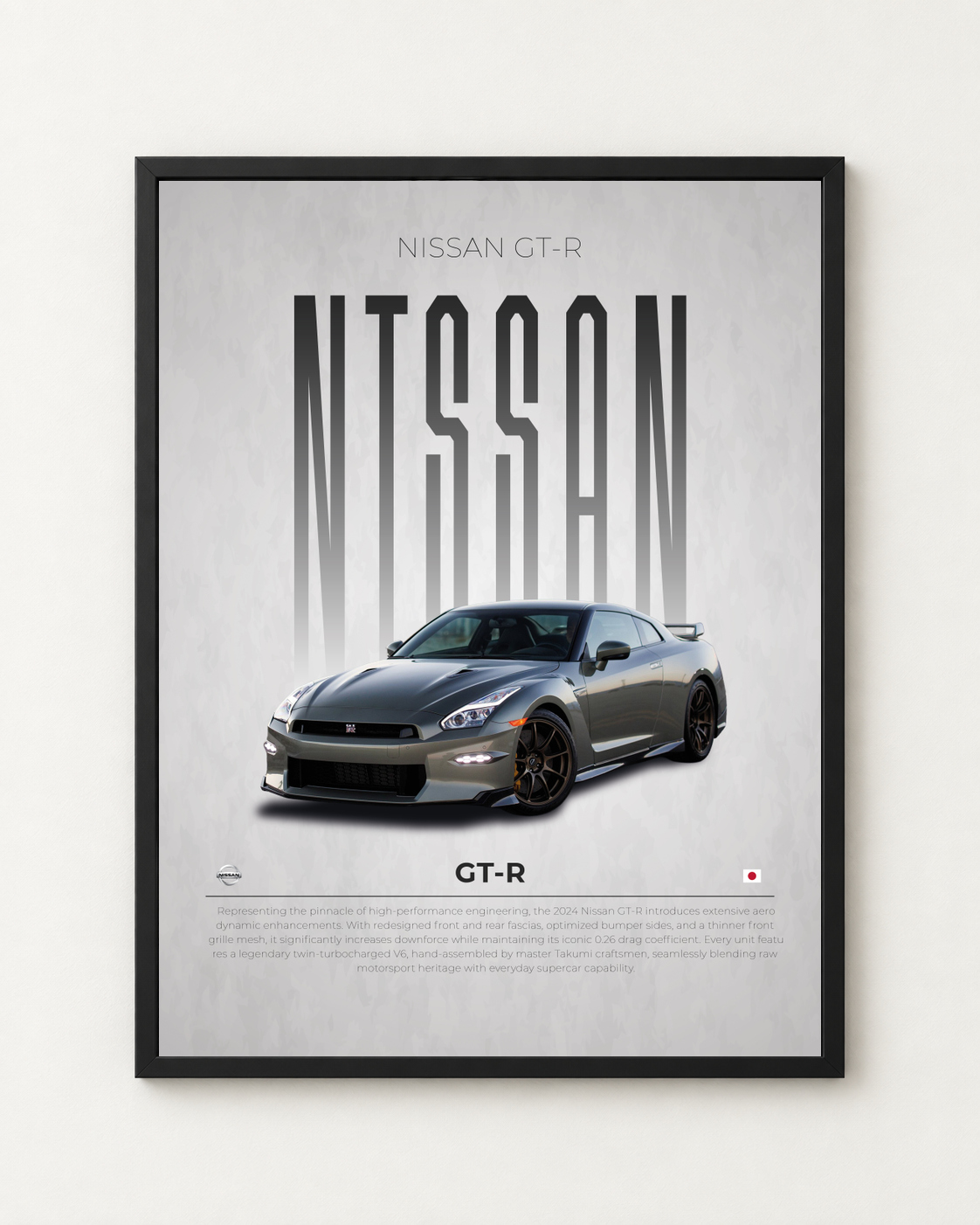 Nissan GT-R Özel Tasarım Araba Posteri / Çerçeveli Duvar
