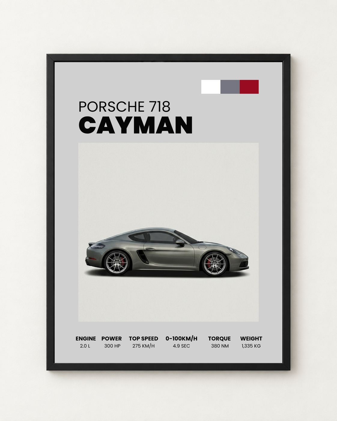 Porsche 718 Cayman Özel Tasarım Araba Posteri
