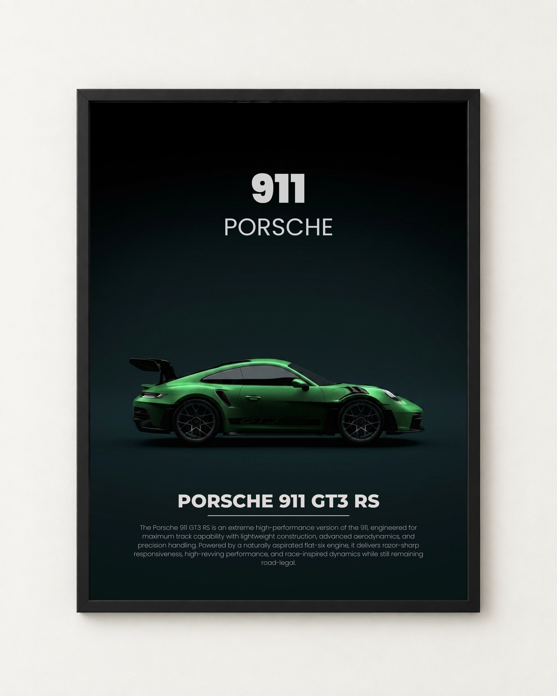Porsche 911 GT3RS Özel Tasarım Araba Posteri