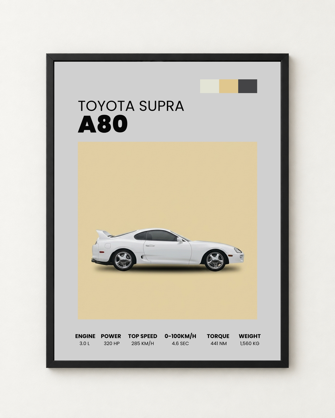 Toyota Supra (A80/Mk4) Özel Tasarım Otomobil Posteri